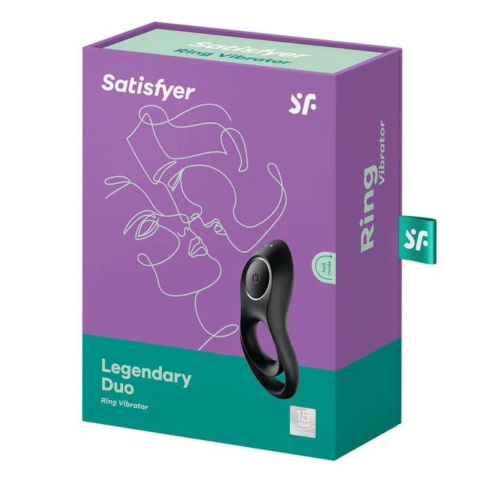 Satisfyer Legendary Duo USB Rechargeable Cock & Balls Ring Black Satisfyer Main image