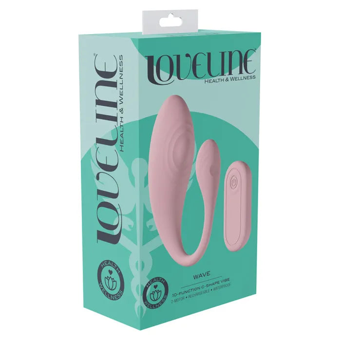 Shots Toys LOVELINE Wave USB Rechargeable C Shaped Vibrator With Remote Secondary image