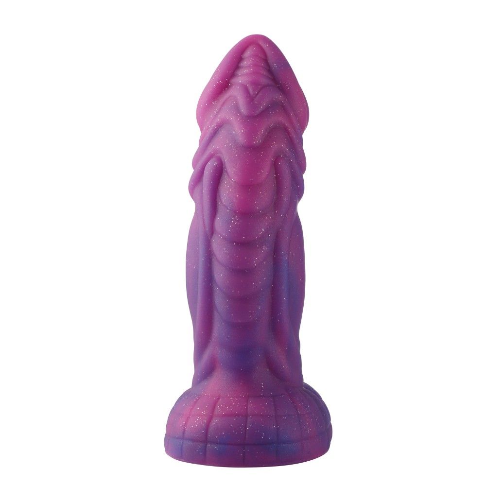 HiSmith Silicone Vibrating Pink & Purple (KlicLok) Fantasy Dildo 8 Inch HiSmith Main image