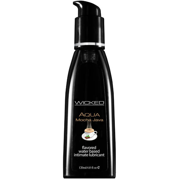 Wicked Aqua Mocha Java Flavoured Water Based Lubricant 4 Oz Bottle Wicked Main image