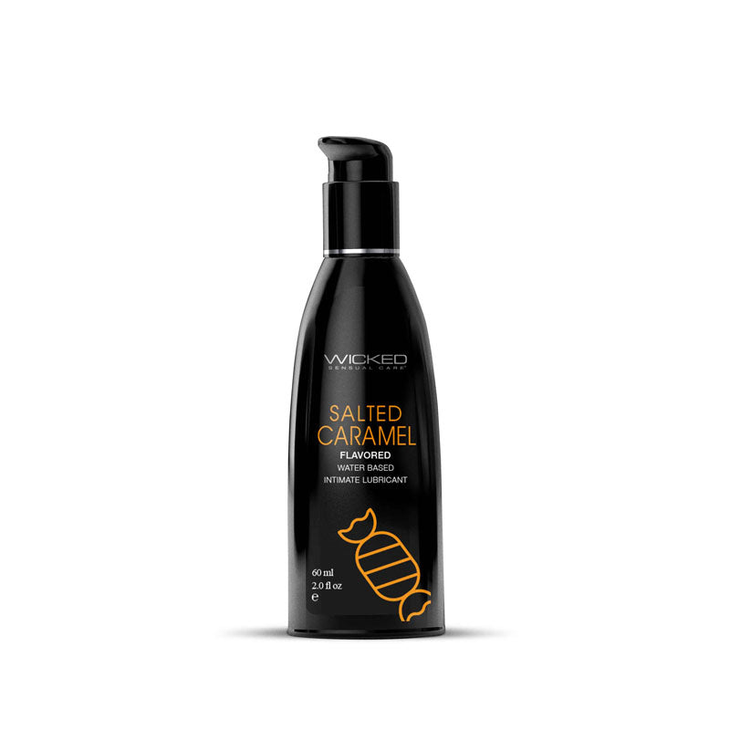 Wicked Aqua Salted Caramel Flavoured Water Based Lubricant 2 Oz Bottle Wicked Main image