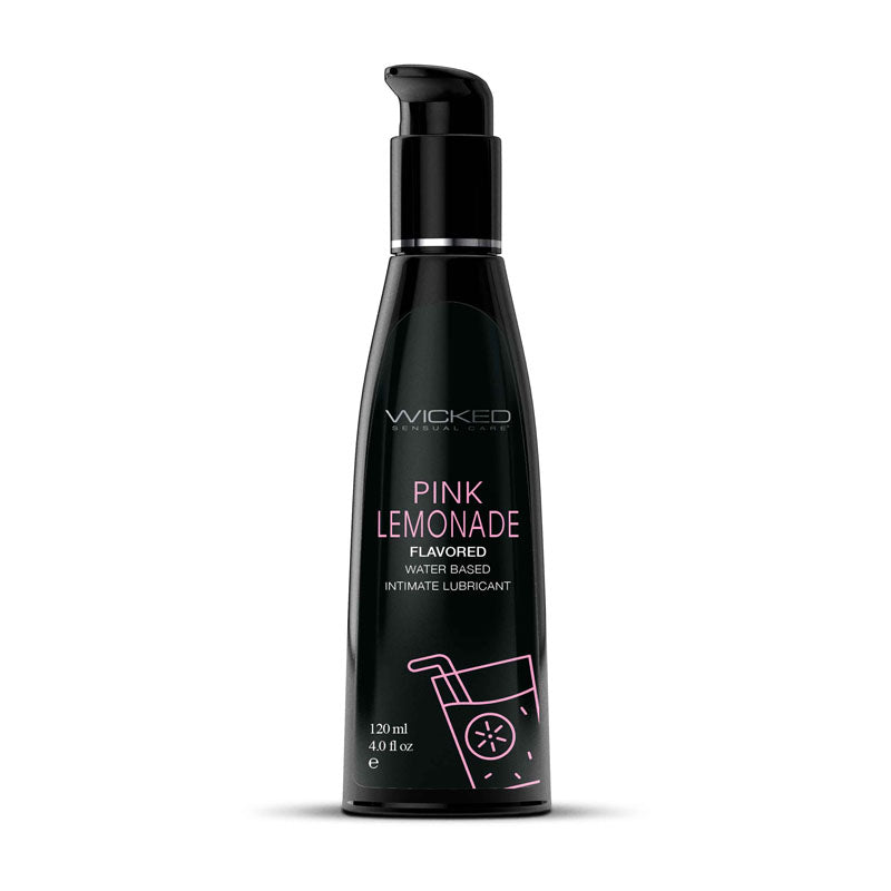 Wicked Aqua Pink Lemonade Flavoured Water Based Lubricant 4 Oz Bottle Wicked