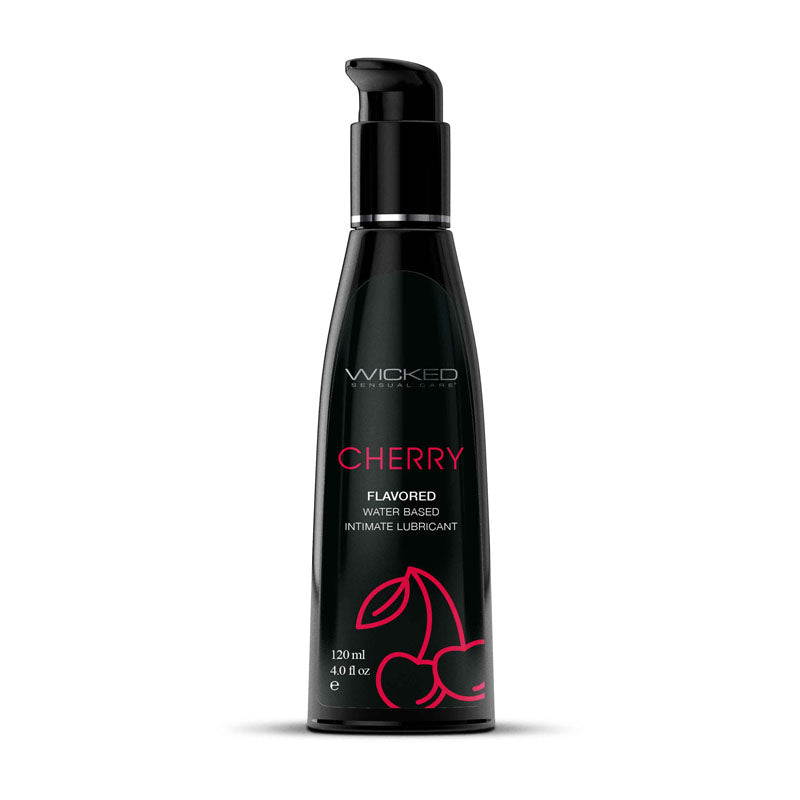 Wicked Aqua Cherry Flavoured Water Based Lubricant 4 Oz Bottle Wicked