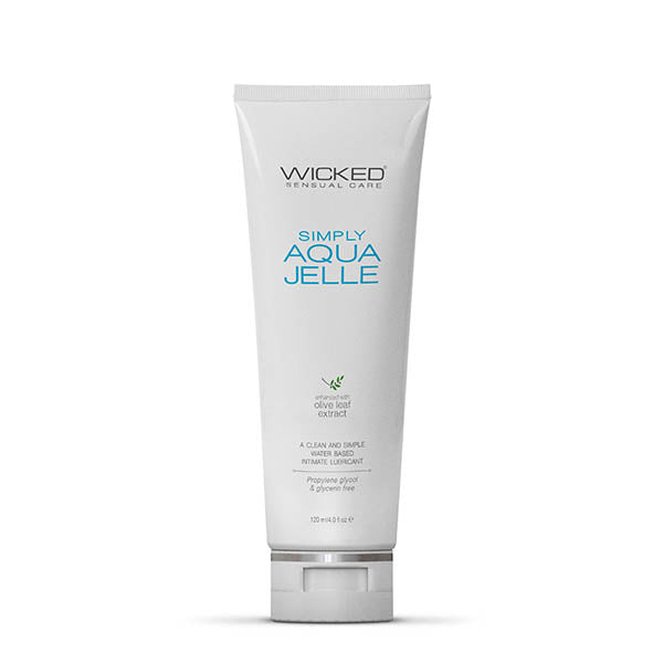 Wicked Simply Aqua Jelle Water Based Anal Lubricant 4 Oz Bottle Wicked