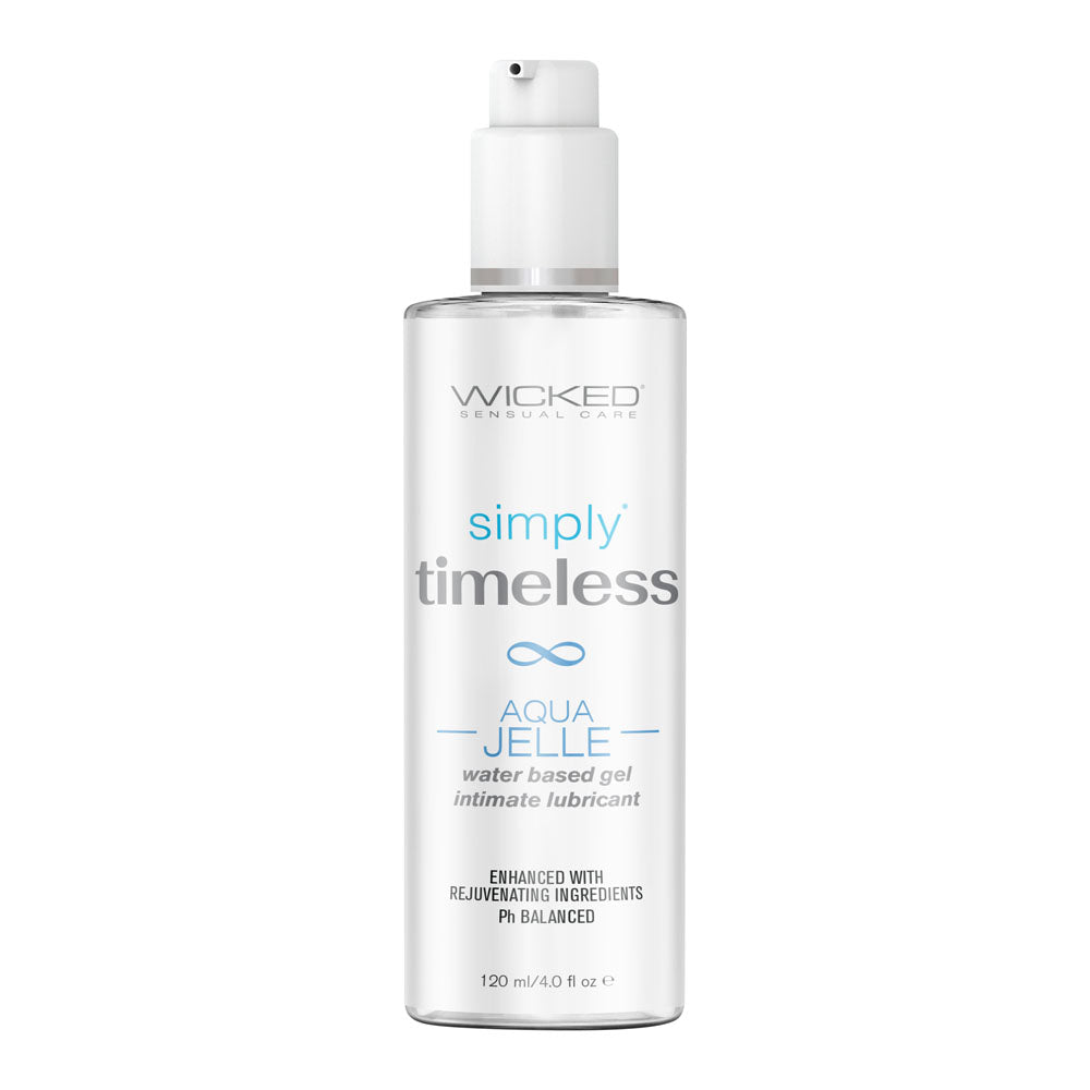 Wicked Simply Timeless Aqua Jelle Water Based Anal Lubricant 4 Oz Bottle Wicked