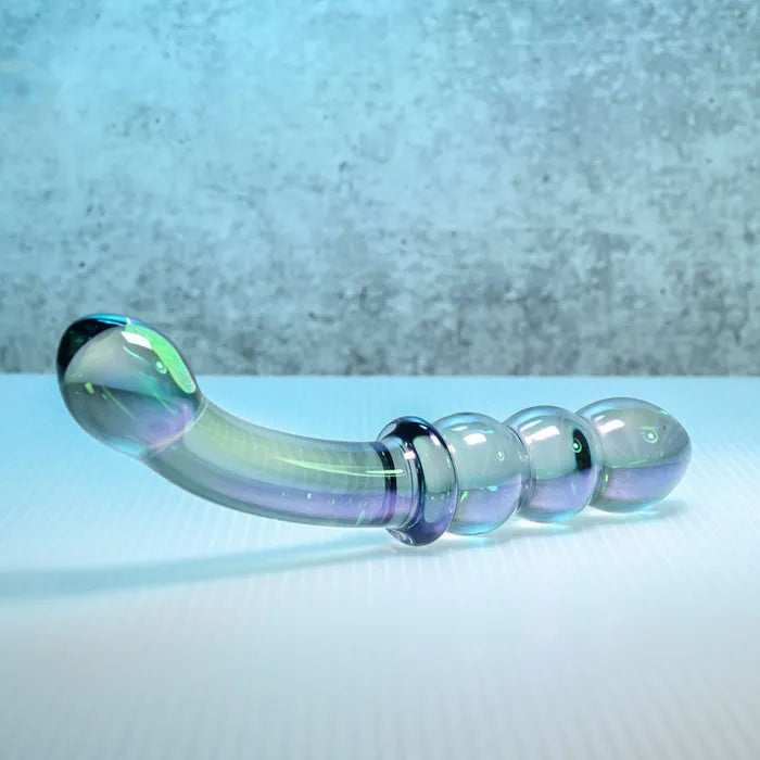 Gender X LUSTROUS GALAXY WAND Glass Double Ended Massager 18.5cm Blue / Violet Gender X
