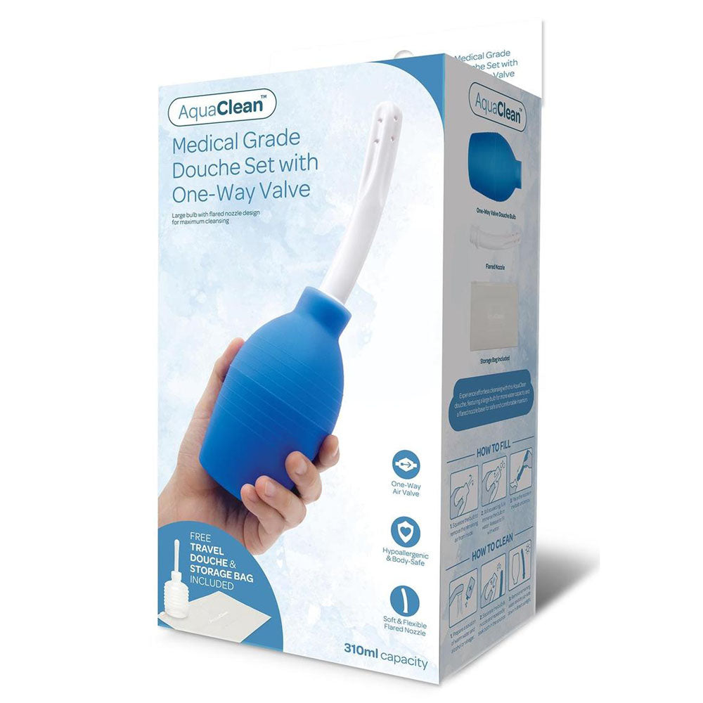 Xgen Products AquaClean Medical Grade Douche Set with 1 Way Valve 310ml Capacity With Free Travel Douche Included Xgen Products