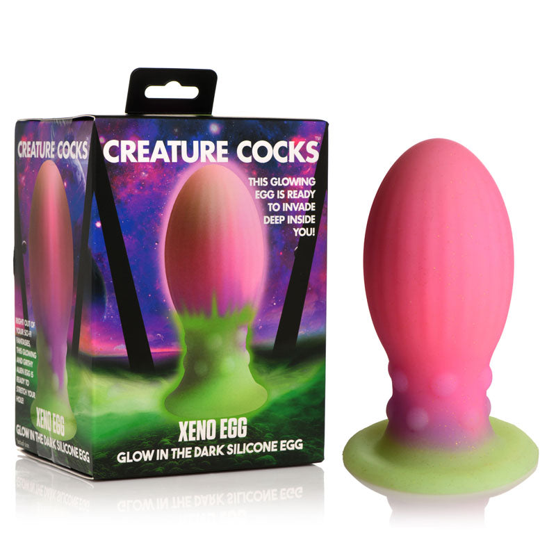 Creature Cocks Xeno Egg Glow in Dark Fantasy Butt Plug Large XR Brands Main image