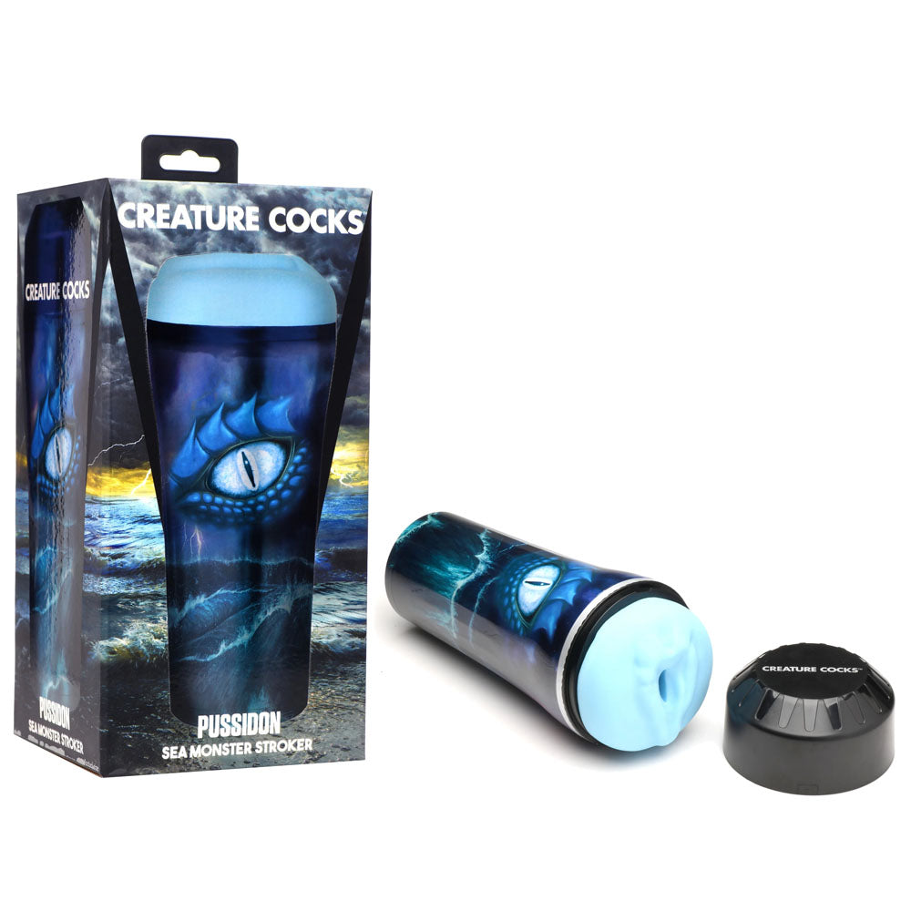 XR Brands Creature Cocks Pussidon Sea Monster Fantasy Stroker Blue XR Brands Main image
