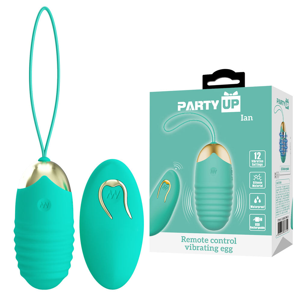 Party Up IAN USB Rechargeable Vibrating Egg Vibrator With Wireless Remote Party Up Main image