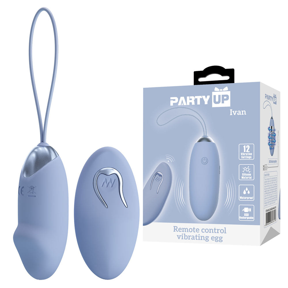 Party Up IVAN Remote USB Rechargeable Vibrating Egg Vibrator With Wireless Remote Party Up Main image