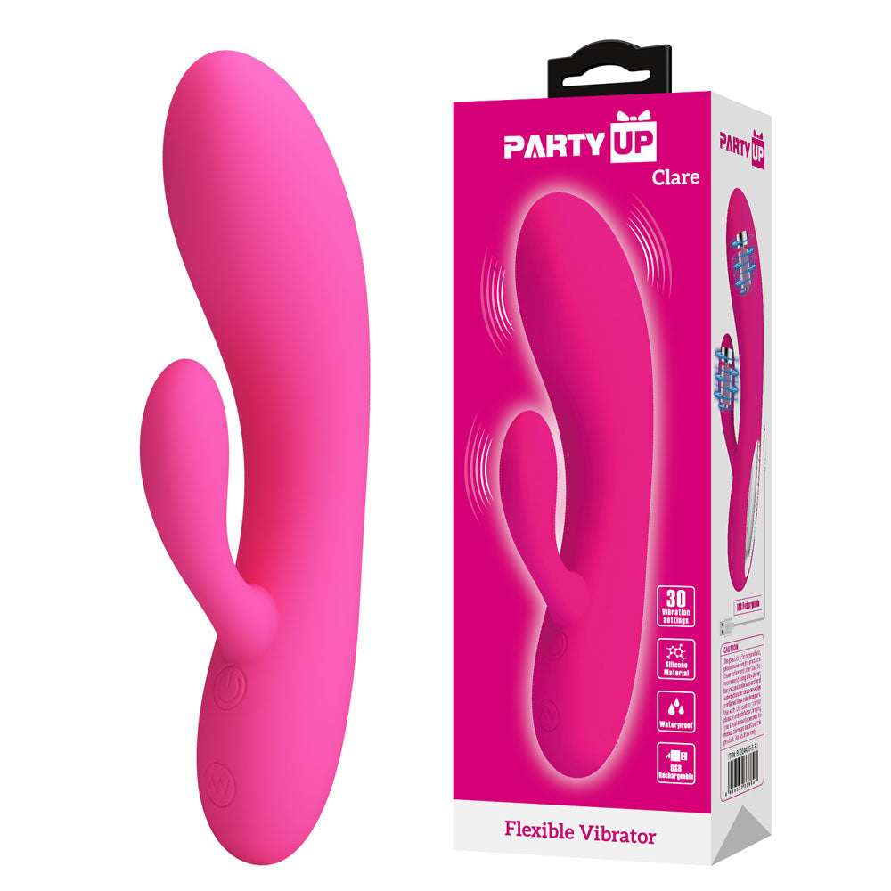 Party Up CLARE Flexible Vibe USB Rechargeable Rabbit Vibrator 16.9cm Party Up Main image