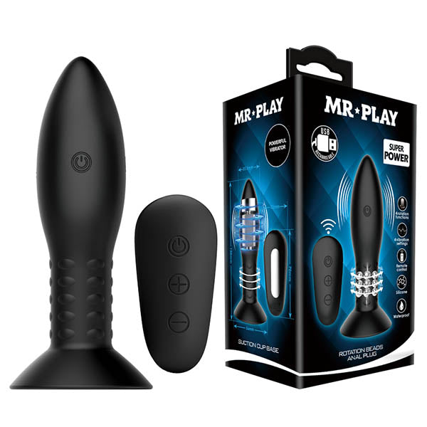 MR PLAY Rotation Beads USB Rechargeable Beaded Butt Plug With Wireless Remote Mr Play Main image