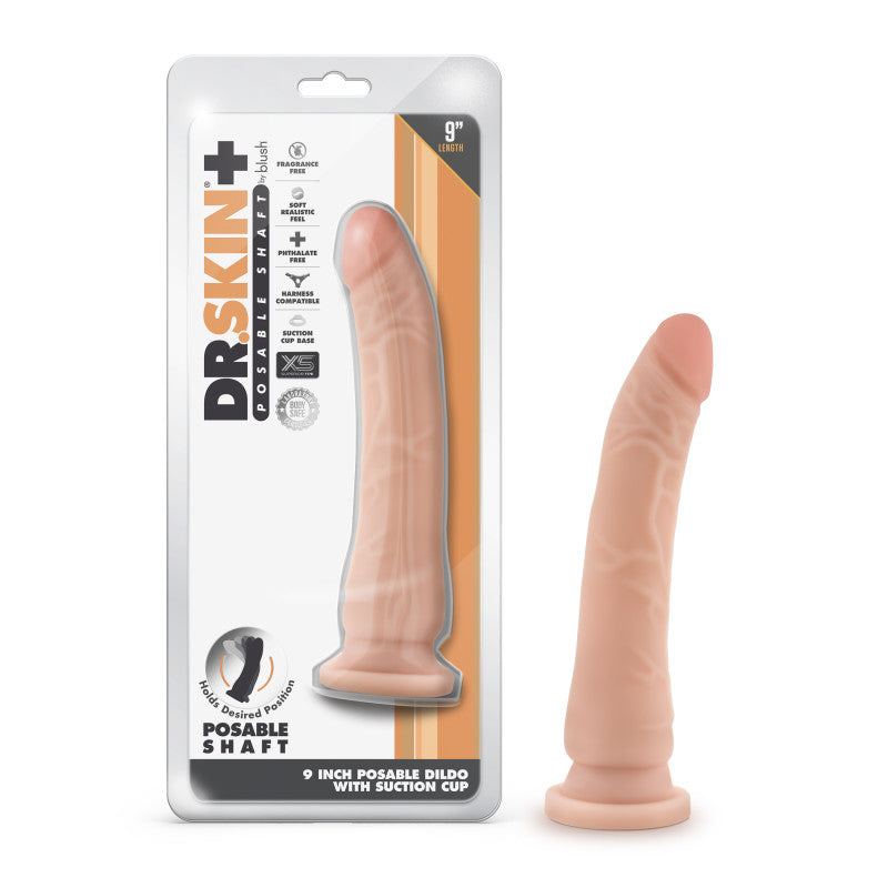 Blush Novelties Dr Skin Plus Poseable Dong 9 Inch Blush Novelties