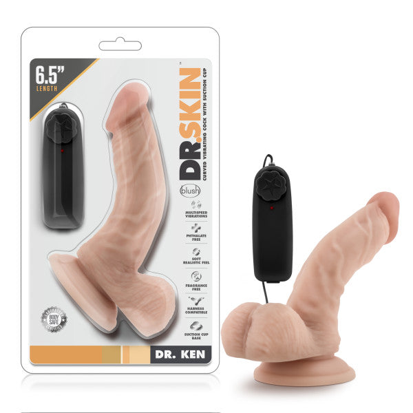 Blush Novelties Dr Skin Dr Ken Vibrating Dong 6.5 Inch Flesh Blush Novelties Main image