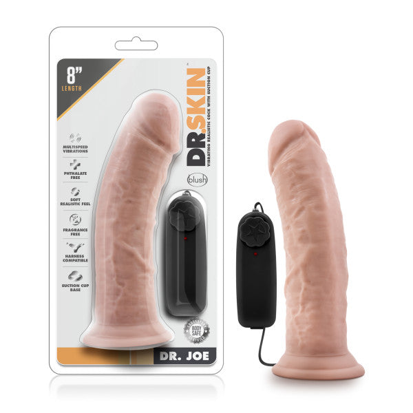 Blush Novelties Dr Skin Dr Joe Vibrating Dong 8 Inch Flesh Blush Novelties Main image
