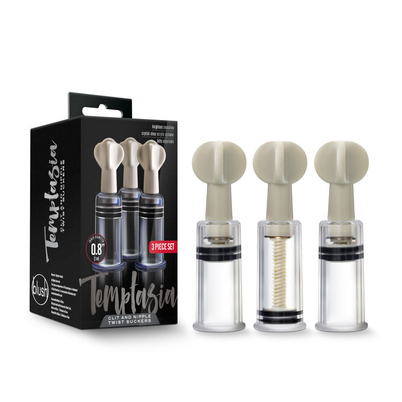 Blush Novelties Temptasia Clit & Nipple Twist Suckers Set Of 3 Blush Novelties Main image