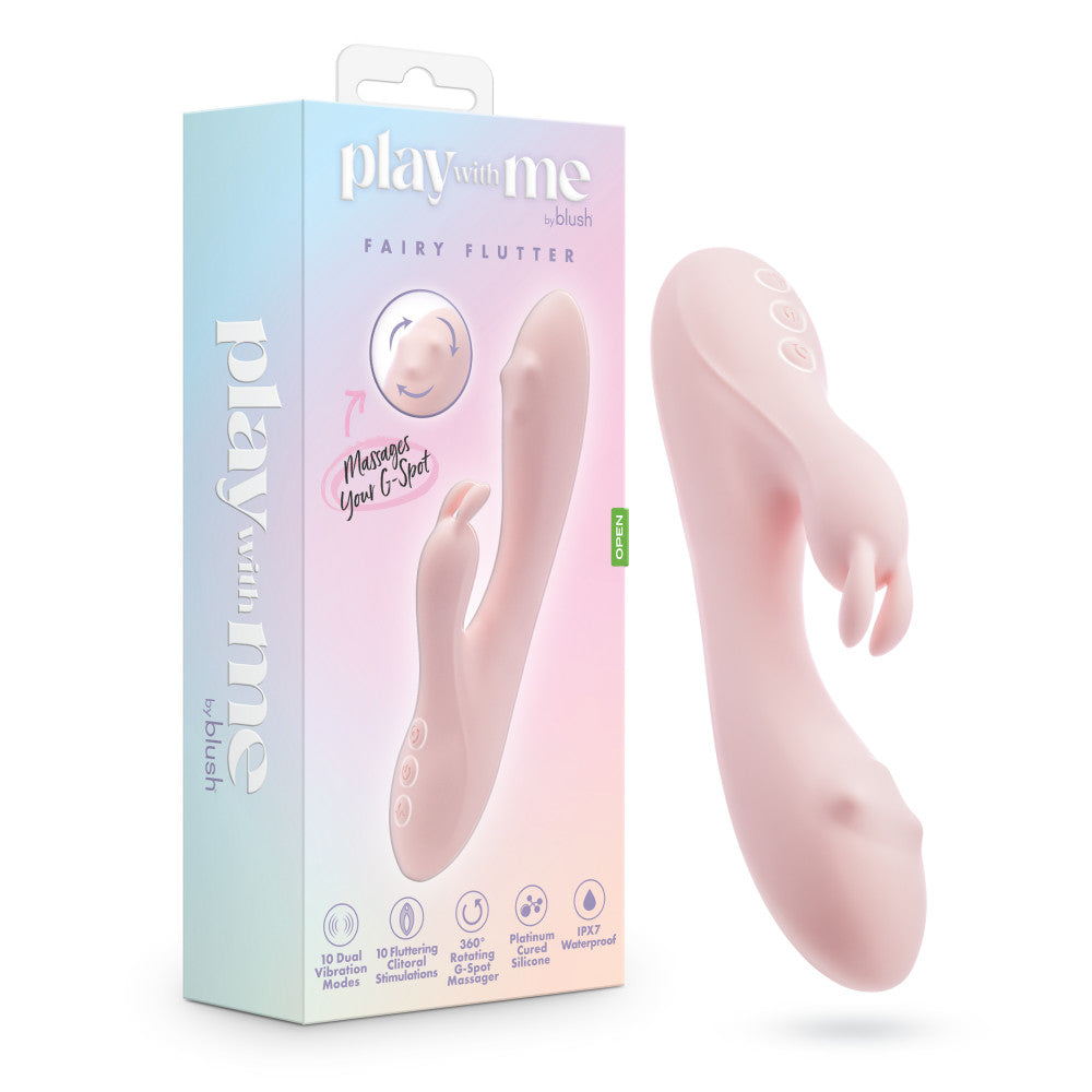 Blush Novelties Play With Me Fairy Flutter USB Rechargeable Rabbit Vibrator 19.7cm Blush Novelties Main image