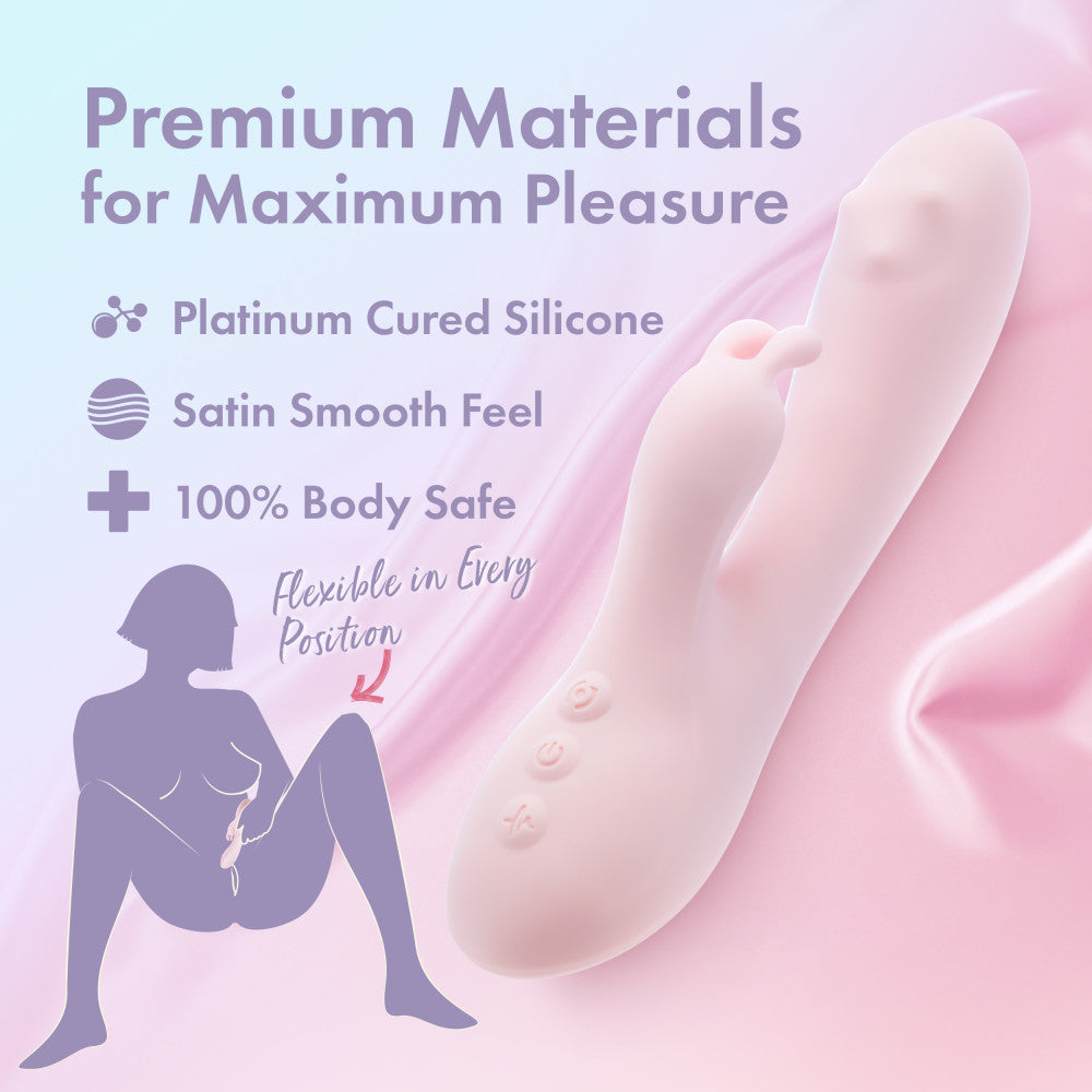 Blush Novelties Play With Me Fairy Flutter USB Rechargeable Rabbit Vibrator 19.7cm Blush Novelties