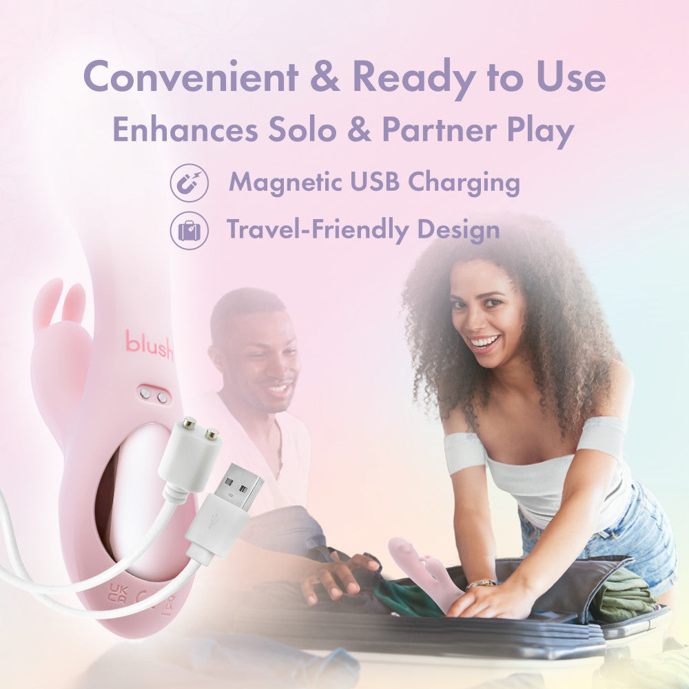 Blush Novelties Play With Me Fairy Flutter USB Rechargeable Rabbit Vibrator 19.7cm Blush Novelties