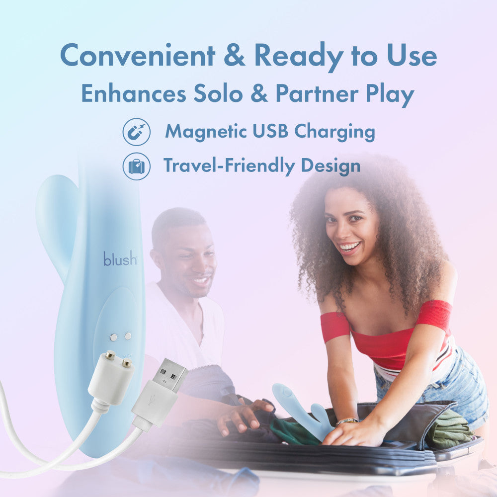 Blush Novelties Play With Me Moondust Magic USB Rechargeable Rabbit Vibrator 20.3cm Blush Novelties