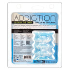 BMS Addiction Silicone Stroker Glow In The Dark Blue