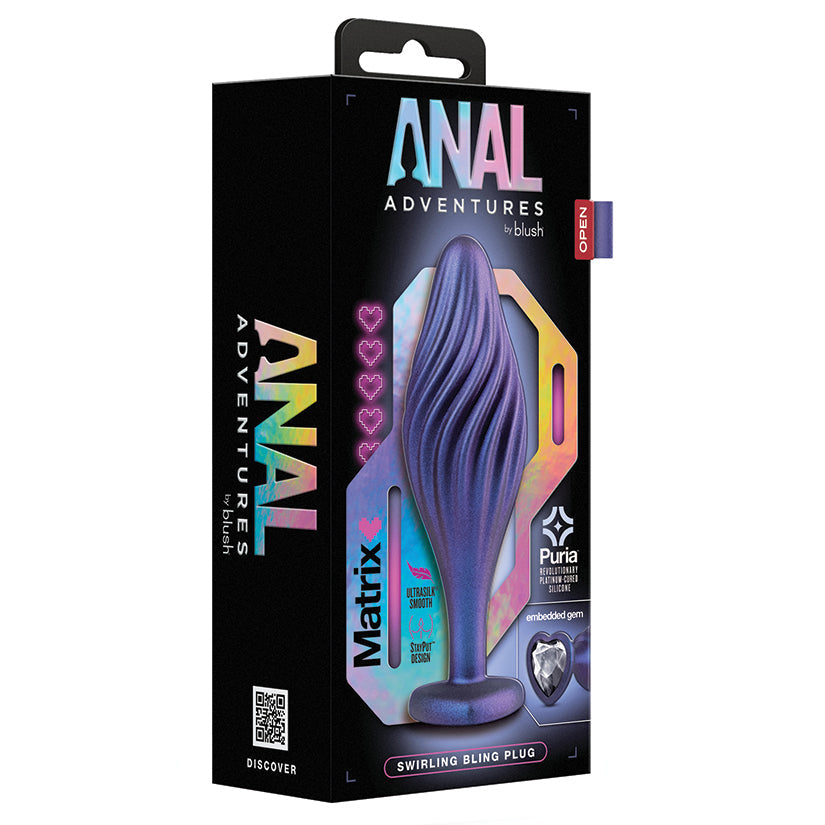 Blush Anal Adventures Matrix Swirling Bling Butt Plug Sapphire Secondary image