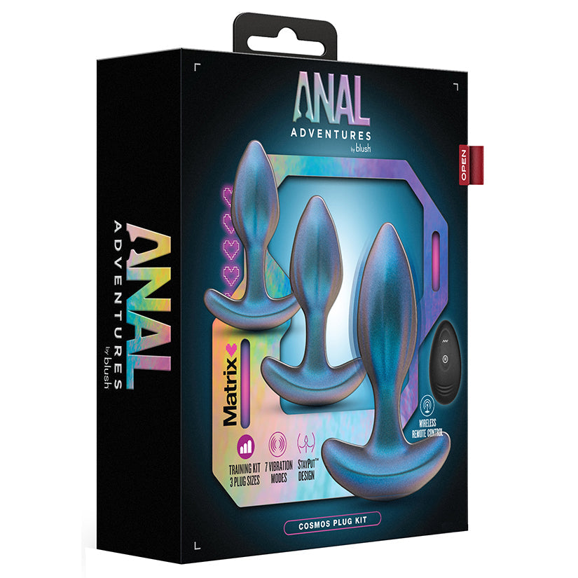 Blush Anal Adventures Matrix Cosmos Butt Plug Kit Lunar Blue Main image