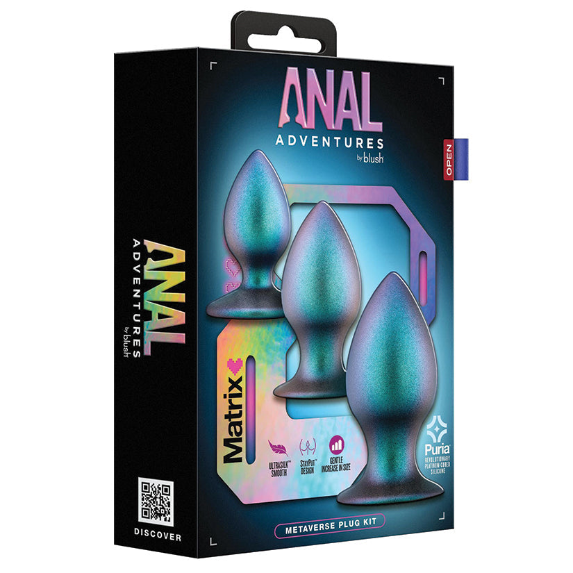 Blush Anal Adventures Matrix Metaverse Butt Plug Kit Spruce Secondary image
