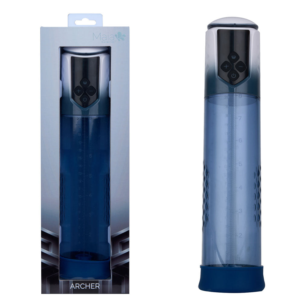 Maia ARCHER USB Rechargeable Automatic Penis Pump Blue Maia Toys