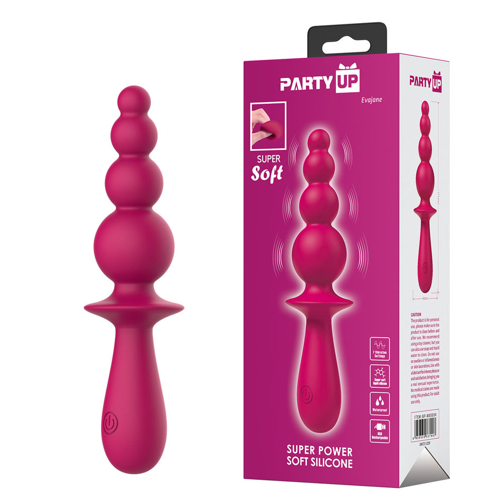 Party Up EVAJANE USB Rechargeable Beaded Vibrator 17.1cm Party Up