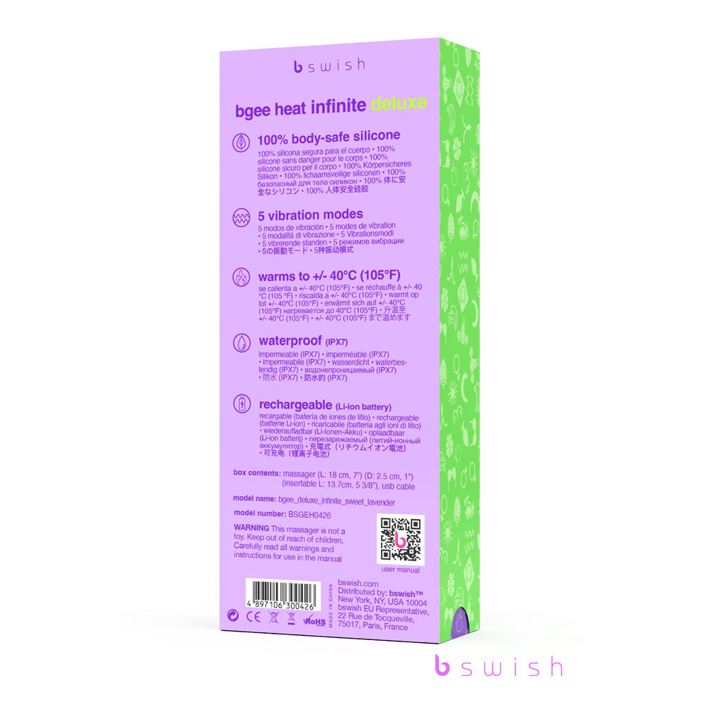 Bswish Bgee Heat Infinite Deluxe USB Rechargeable Vibrator 18cm Bswish