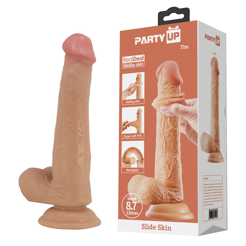 Party Up TIM Slide Skin Dong Flexible Dildo 22cm Flesh Party Up Main image