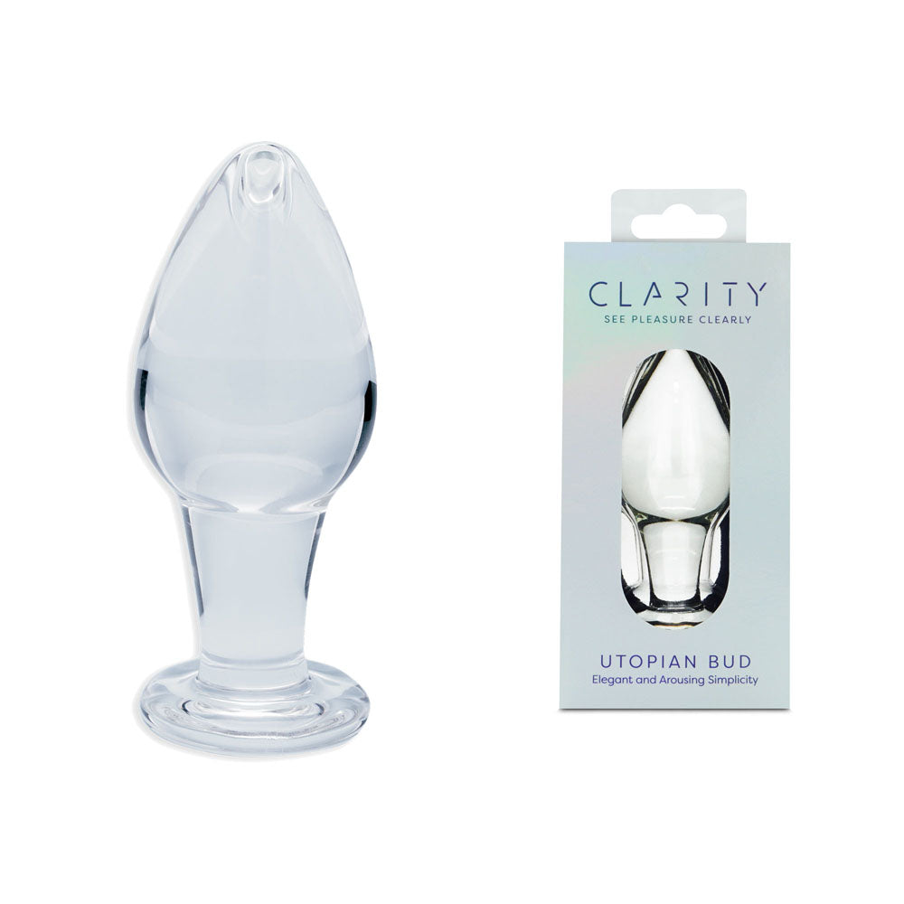 Creative Conceptions Clarity Utopian Bud Glass Butt Plug 8.9cm Creative Conceptions