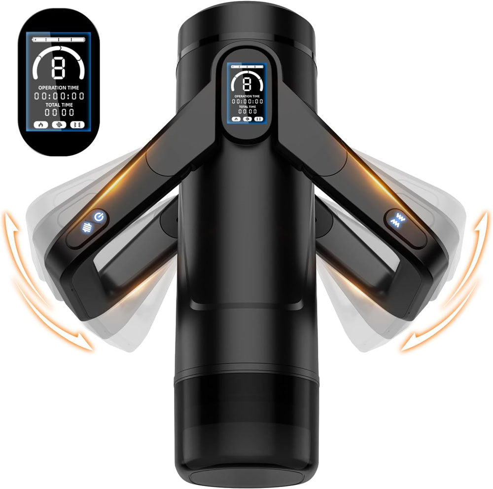 CyberSkin The Wing USB Rechargeable Thrusting & Massaging Auto Masturbator With Heater Black CyberSkin