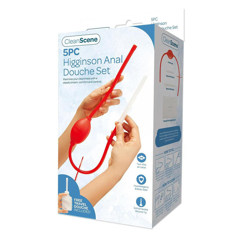 Xgen Products CleanScene 5 Piece Higginson Anal Douche Set Includes Free Travel Douche Xgen Products