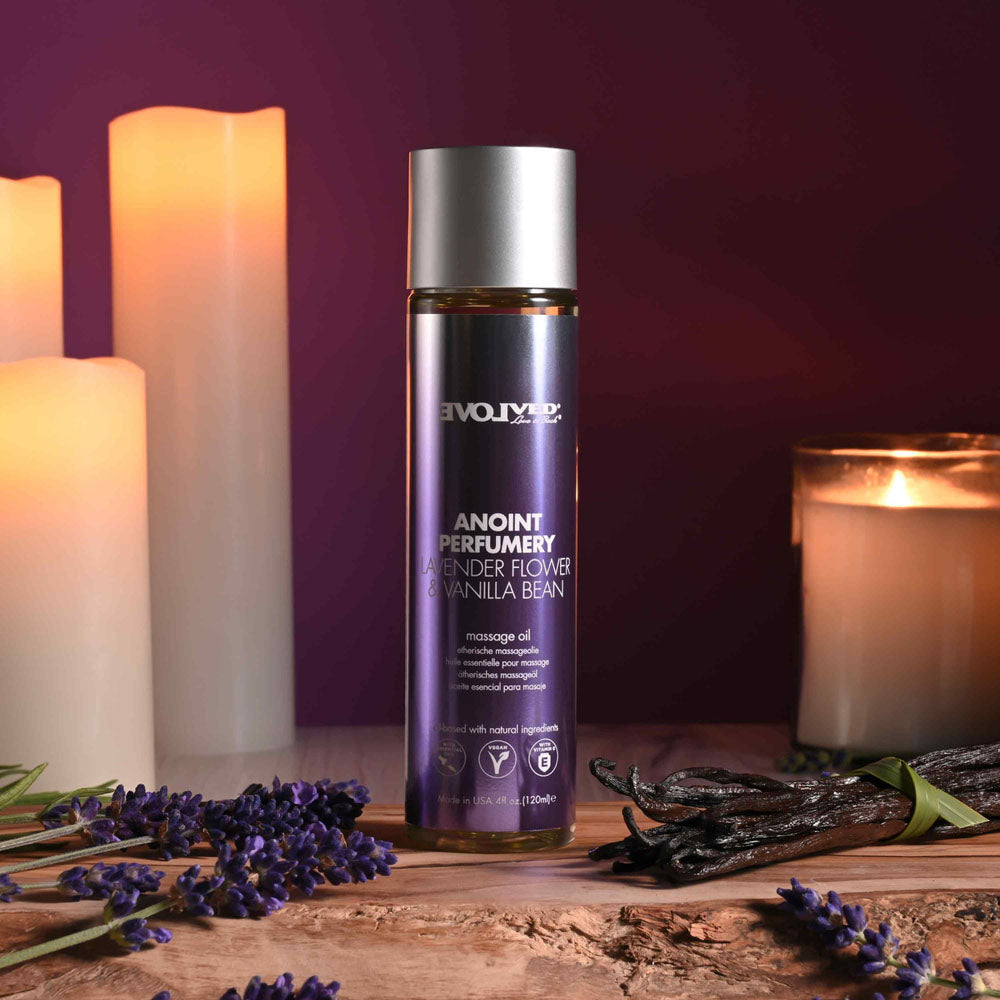 Evolved ANOINT PERFUMERY Lavender Flower & Vanilla Bean Massage Oil 120ml Bottle Evolved