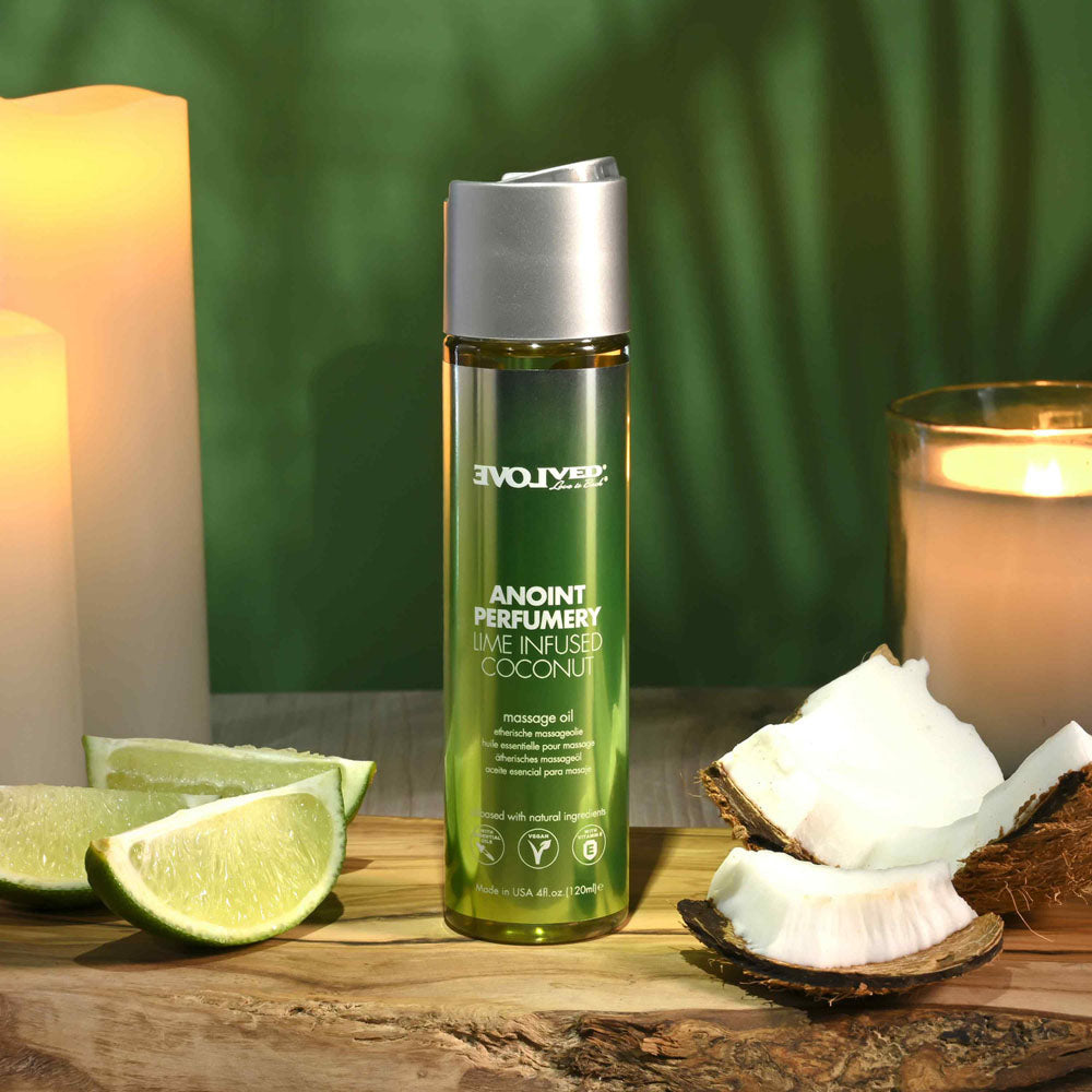 Evolved ANOINT PERFUMERY Lime Infused Coconut Massage Oil 120ml Bottle Evolved Main image