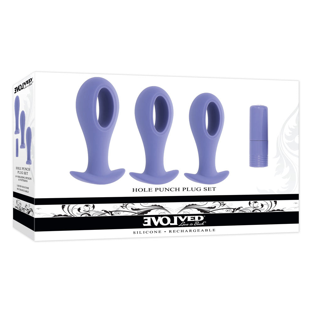 Evolved HOLE PUNCH PLUG SET Butt Plugs With Interchangeable Bullet Set Of 3 Sizes Evolved Main image