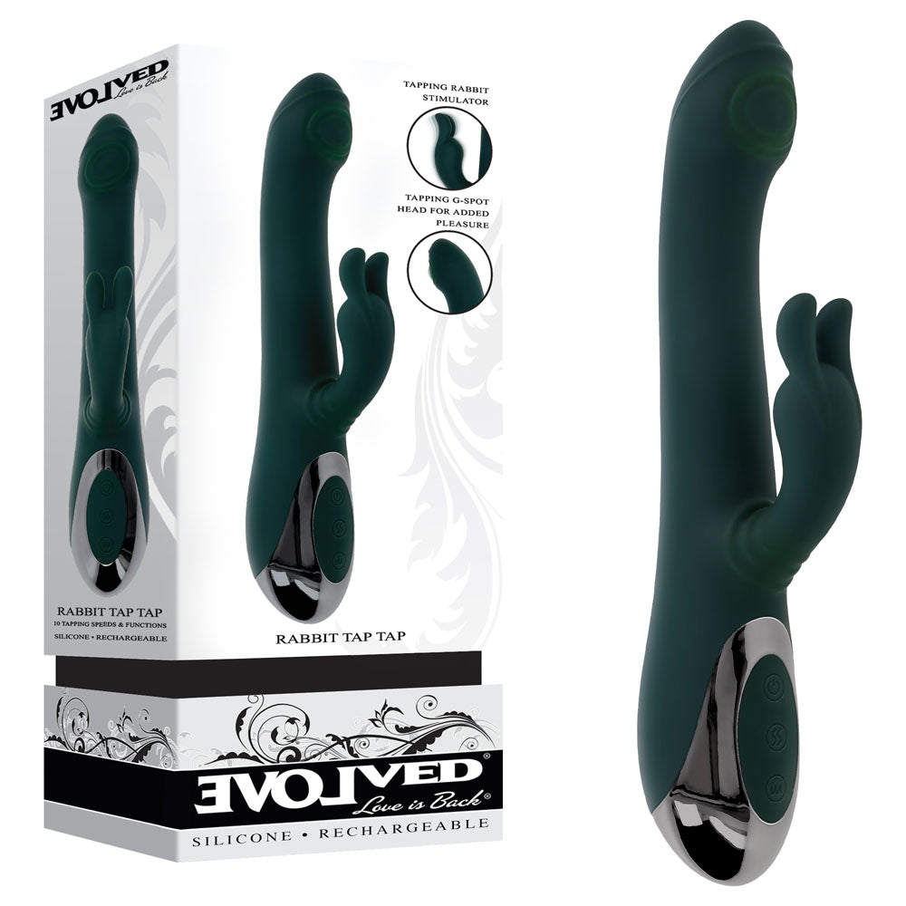 Evolved RABBIT TAP TAP USB Rechargeable Rabbit Vibrator With Tapping Tip 25cm Evolved Main image