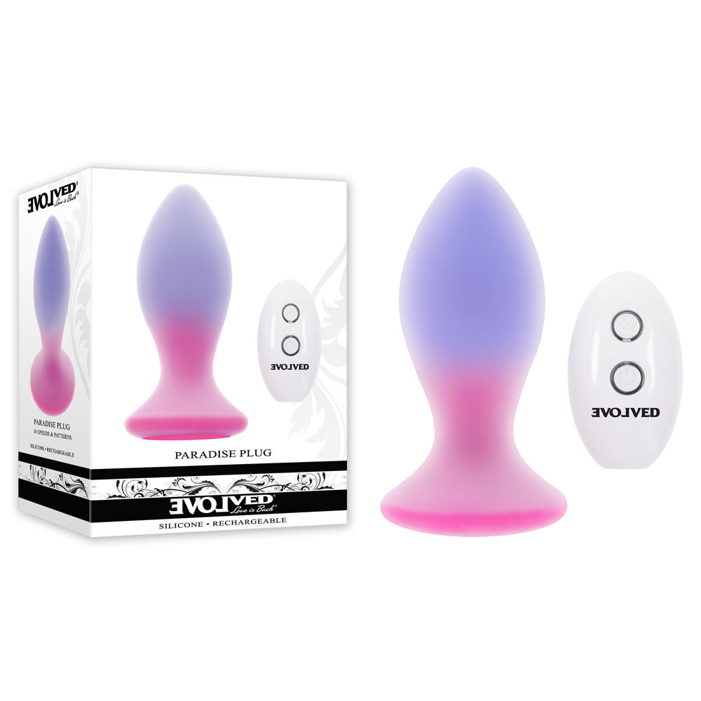 Evolved PARADISE PLUG USB Rechargeable Vibrating Butt Plug With Wireless Remote Evolved Main image