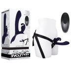 Evolved GIVING VIBES - Black 14.6 cm USB Rechargeable Vibrating Strap-On with Remote Evolved