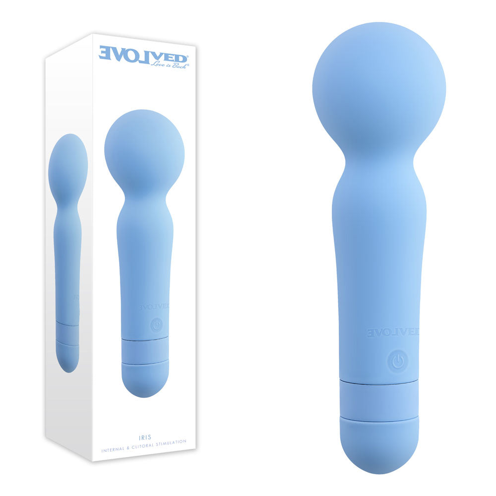Evolved IRIS USB Rechargeable Massage Wand Blue 18.3 cm Evolved