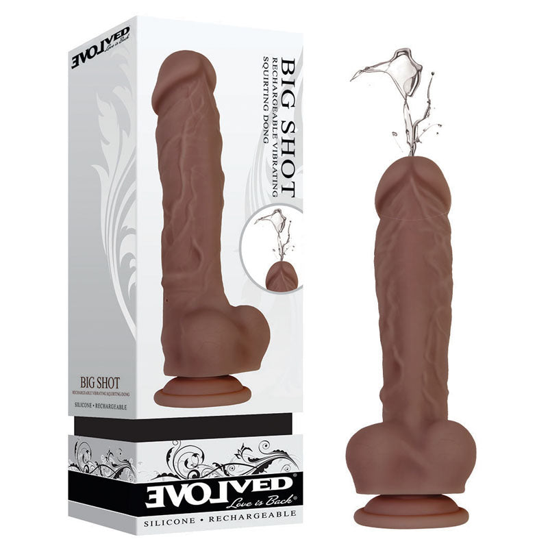 Evolved Big Shot USB Rechargeable Squirting Dong 8 Inch Brown Evolved Main image