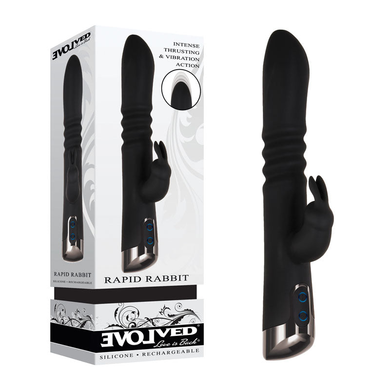 Evolved Rapid Rabbit USB Rechargeable Thrusting Rabbit Vibrator 25.4cm Evolved Main image