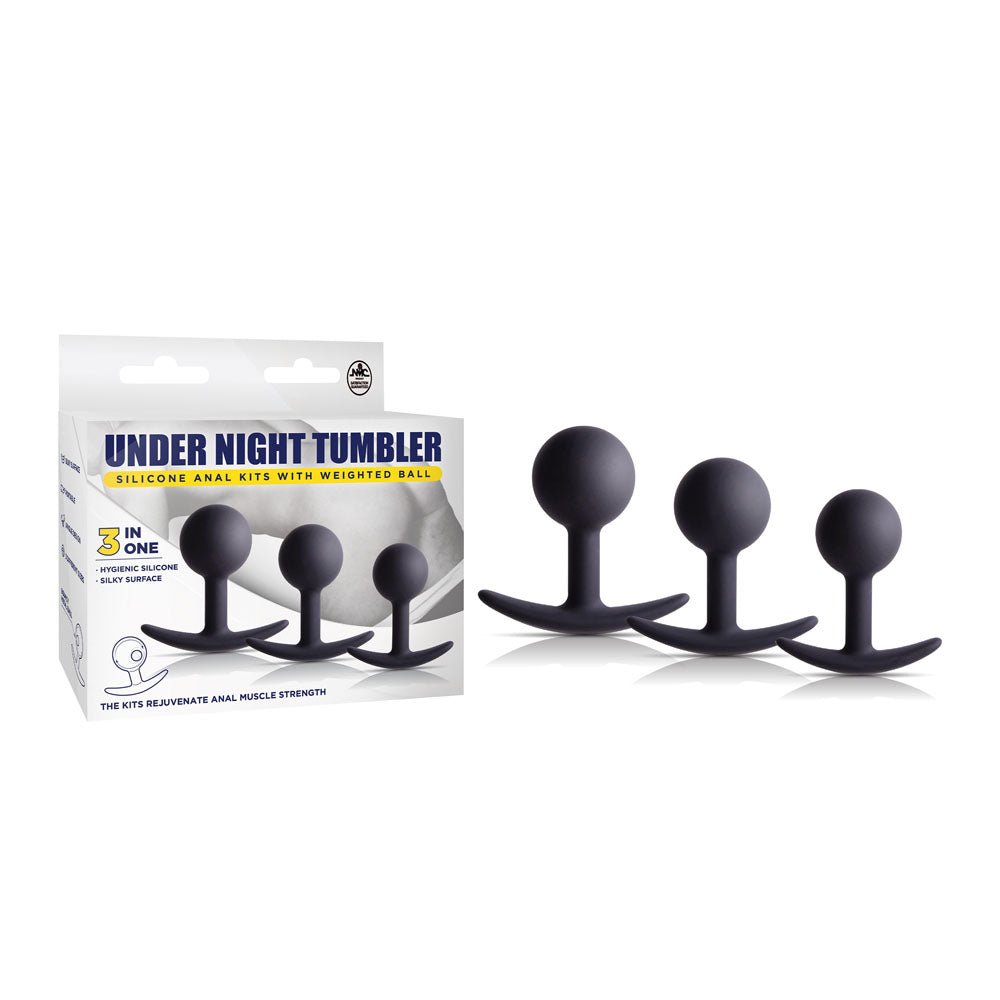 Excellent Power Under Night Tumbler Butt Plugs With Weighted Balls Set of 3 Sizes Excellent Power