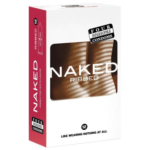 Four Seasons Naked Ribbed Ultra Thin Ribbed & Lubed Condoms 12 Pack Four Seasons