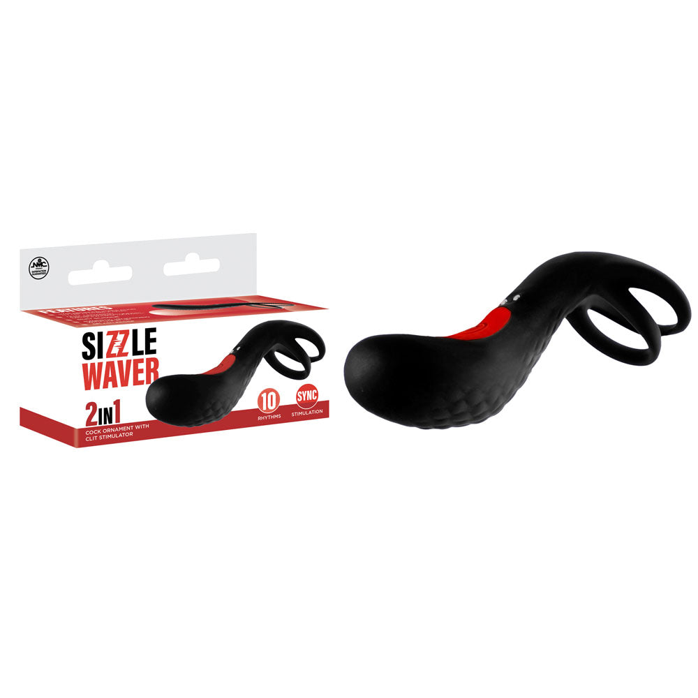 Excellent Power Sizzle Waver USB Rechargeable Vibrating Cock Ring Black Excellent Power Main image