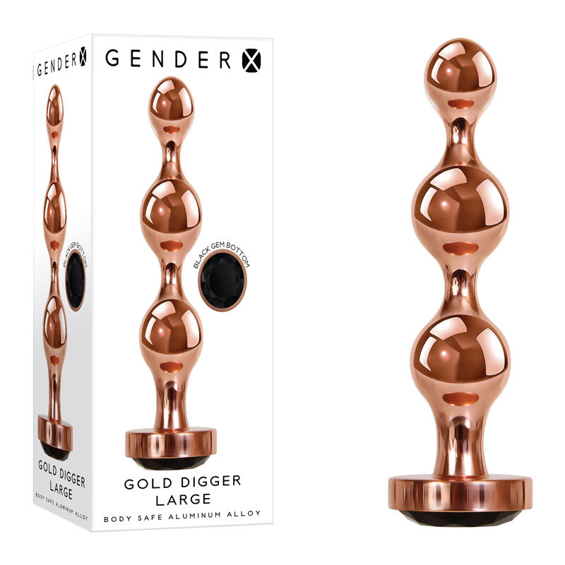 Gender X GOLD DIGGER Butt Plug With Black Gem Base Large Gender X Main image