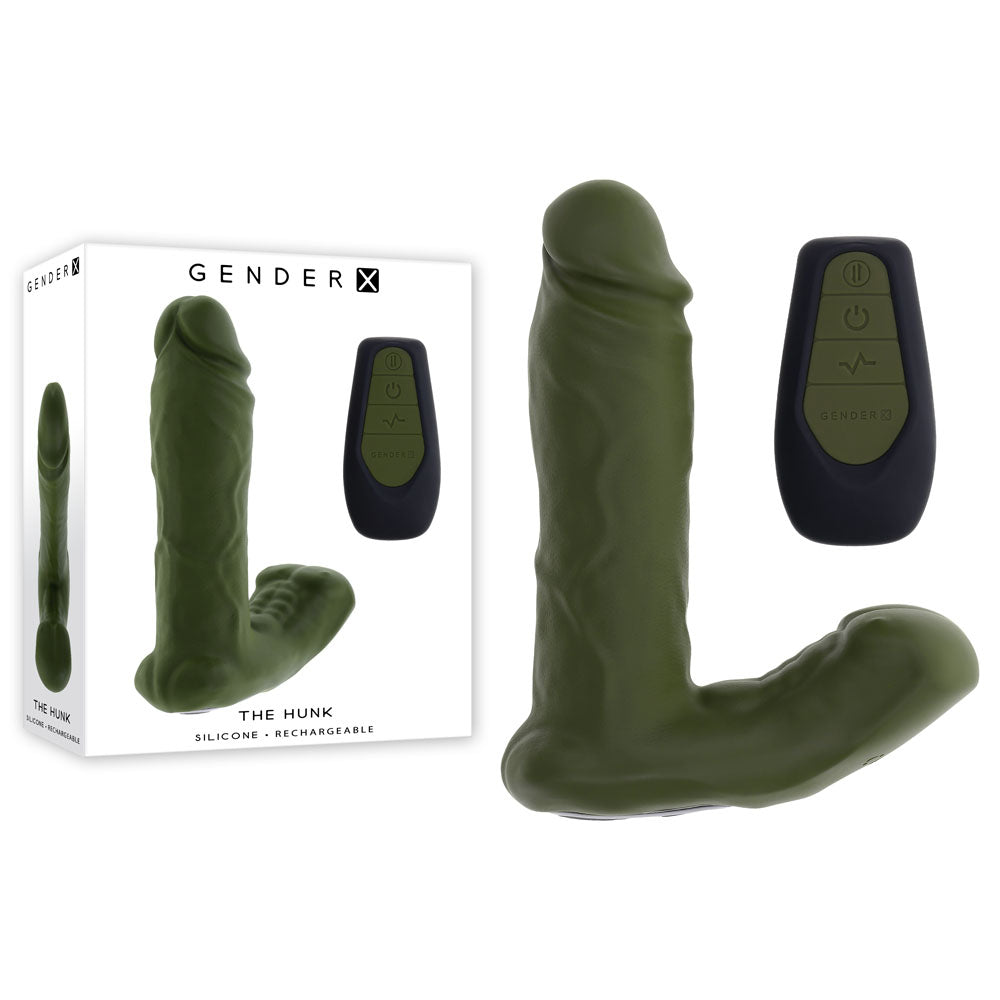 Gender X THE HUNK USB Rechargeable Thrusting Vibrator With Remote 15.2cm Gender X Main image